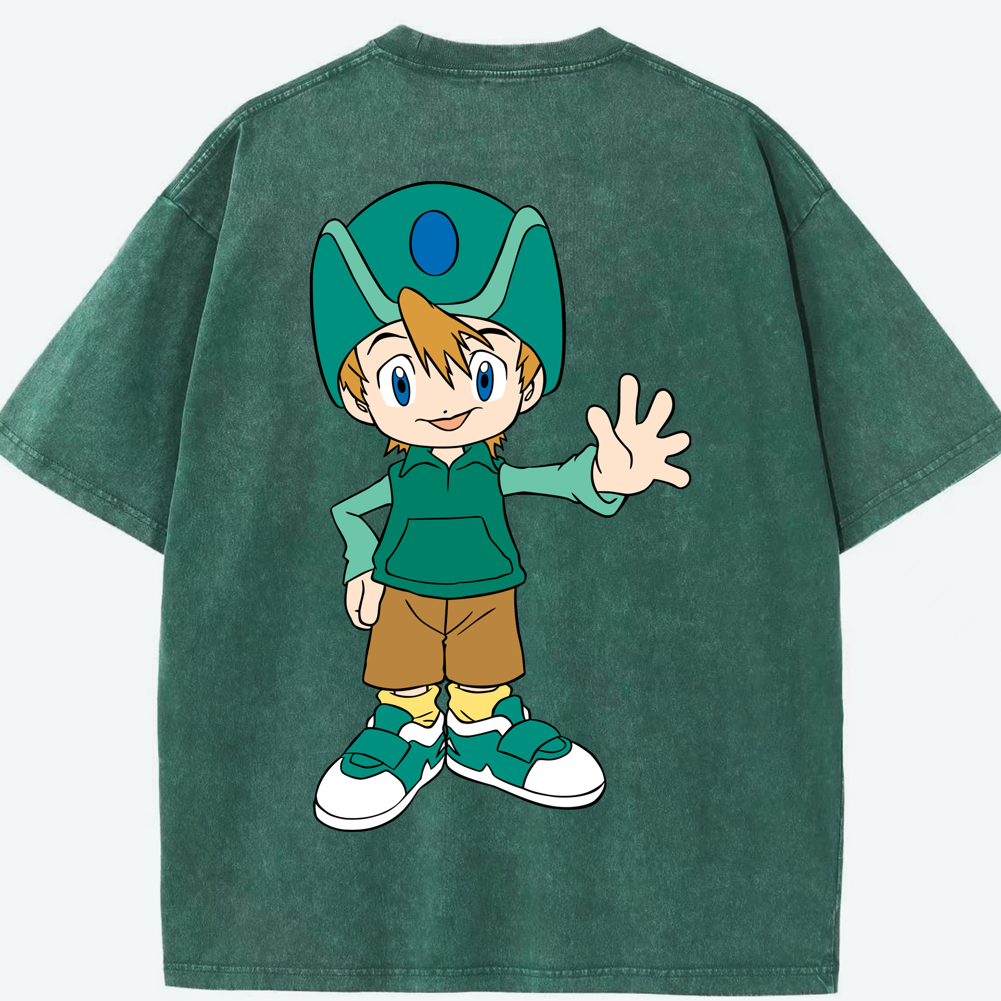 （画像用） Digimon デジタルモンスター/デジモン 綿100% ヴィンテージ風 半袖Tシャツ（背面プリント）